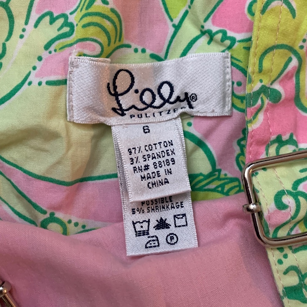 Lilly Pulitzer Vibrant Pink and Green Lion and Fish Overalls Size 6 - Picture 6 of 13